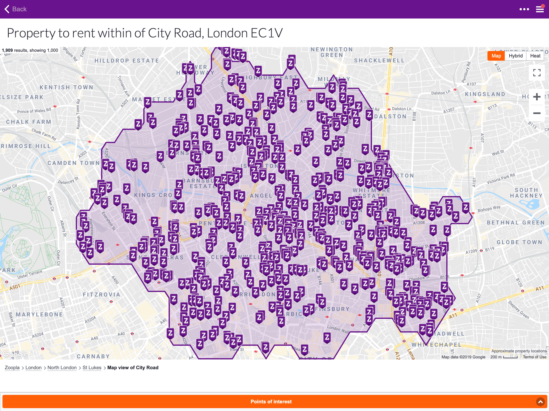 Online map view