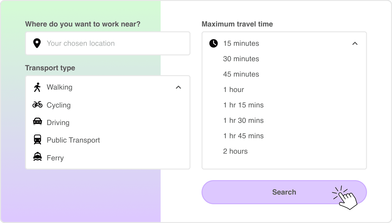 Search filtering UX